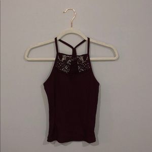 Maroon tank top with beautiful design in the front